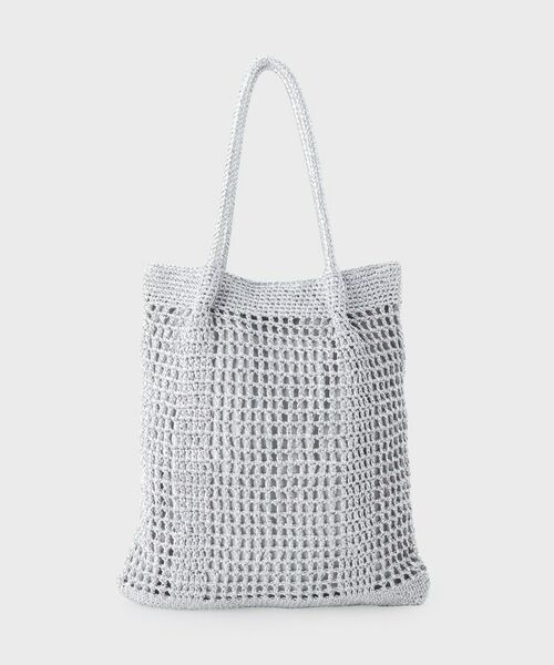 UNTITLED / アンタイトル トートバッグ | メタリックメッシュフラットトート（シルバー(006)）