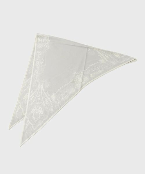 UNTITLED / アンタイトル バンダナ・スカーフ | 【接触冷感】ペイズリーモチーフ・トライアングルスカーフ（ライトグレー(511)）
