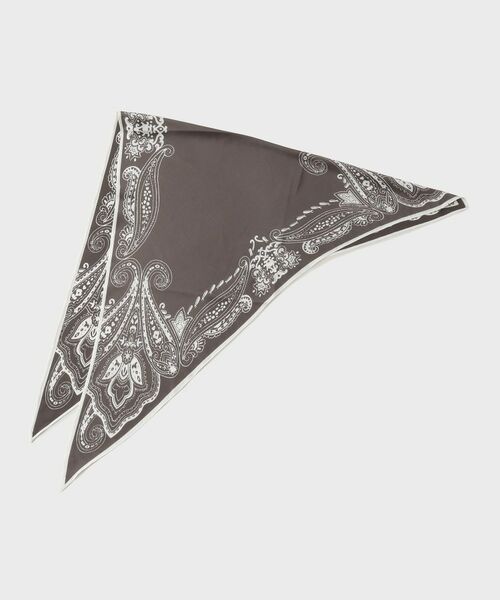 UNTITLED / アンタイトル バンダナ・スカーフ | 【接触冷感】ペイズリーモチーフ・トライアングルスカーフ（ブラウン(544)）