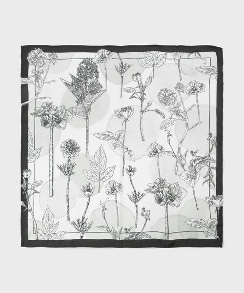 UNTITLED / アンタイトル バンダナ・スカーフ | 【スカーフリング付き】日比谷花壇フラワープリントスカーフ（ブラック(019)）