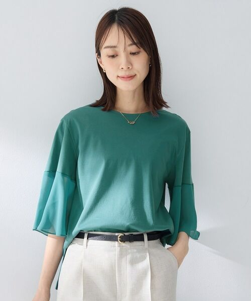 UNTITLED / アンタイトル カットソー | 【洗える／袖シアー／Tシャツ風】袖シアープルオーバー | 詳細14