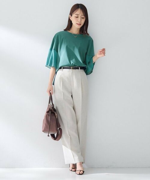 UNTITLED / アンタイトル カットソー | 【洗える／袖シアー／Tシャツ風】袖シアープルオーバー | 詳細16