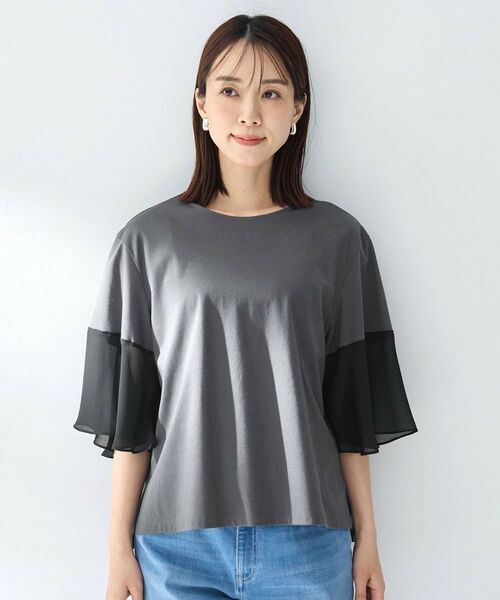 UNTITLED / アンタイトル カットソー | 【洗える／袖シアー／Tシャツ風】袖シアープルオーバー | 詳細18