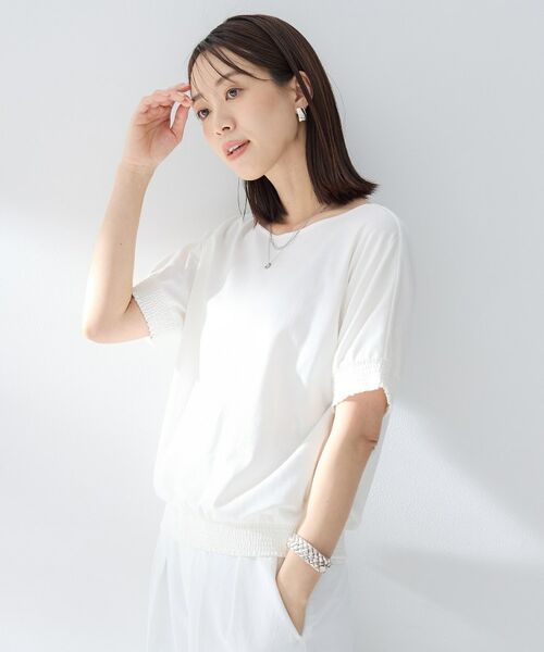 UNTITLED / アンタイトル カットソー | シャーリングプルオーバー（オフホワイト(003)）