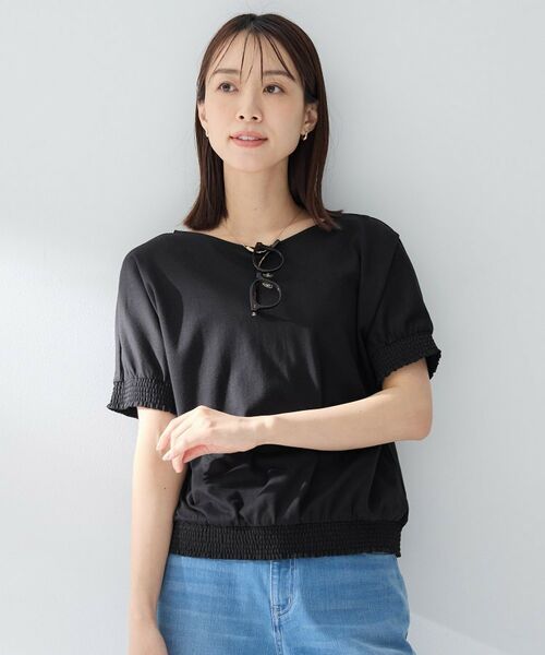 UNTITLED / アンタイトル カットソー | シャーリングプルオーバー（ブラック(019)）