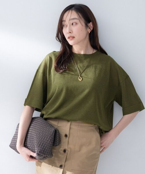 UNTITLED / アンタイトル ニット・セーター | リラックスニットトップス（オリーブグリーン(026)）