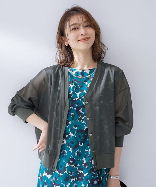 UNTITLED / アンタイトル カーディガン・ボレロ | シアートリコットカーディガン(チャコールグレー(014))