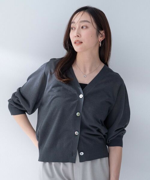 UNTITLED / アンタイトル カーディガン・ボレロ | リネンエステルカーディガン（スミクロ(018)）