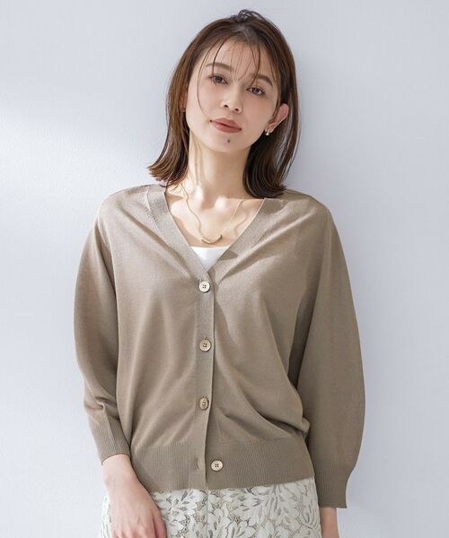 UNTITLED / アンタイトル カーディガン・ボレロ | リネンエステルカーディガン（モカブラウン(042)）