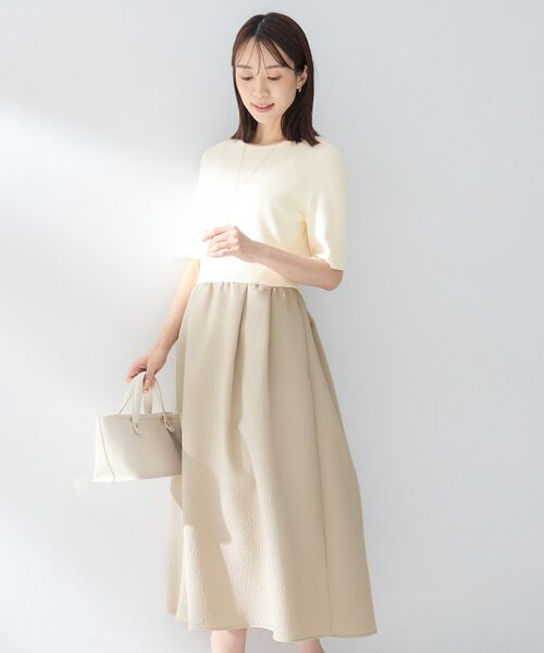 UNTITLED / アンタイトル ロング・マキシ丈ワンピース | ニットドッキングジャガードワンピース | 詳細2