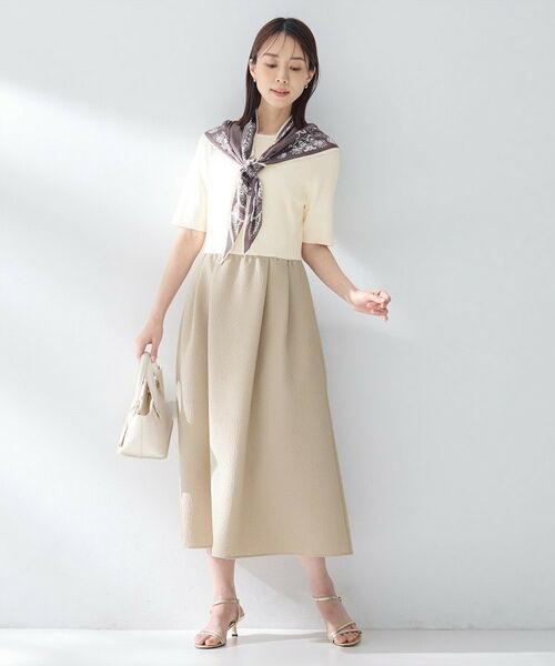 UNTITLED / アンタイトル ロング・マキシ丈ワンピース | ニットドッキングジャガードワンピース | 詳細3