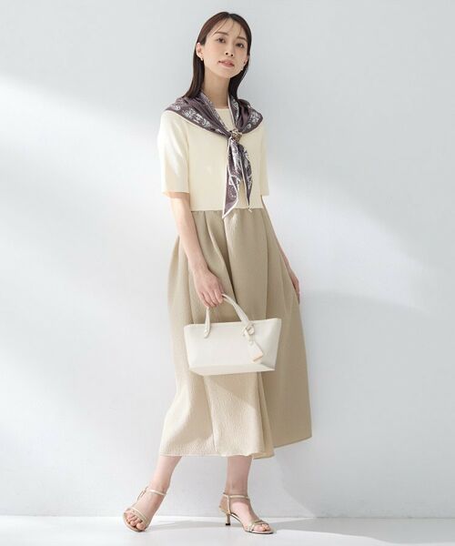 UNTITLED / アンタイトル ロング・マキシ丈ワンピース | ニットドッキングジャガードワンピース | 詳細4