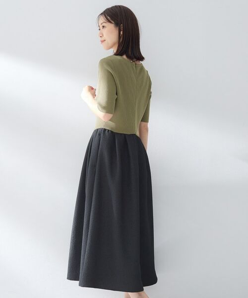 UNTITLED / アンタイトル ロング・マキシ丈ワンピース | ニットドッキングジャガードワンピース | 詳細6