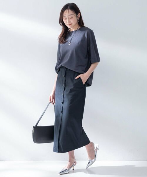 UNTITLED / アンタイトル ロング・マキシ丈スカート | ツイルボタンディティールスカート | 詳細11