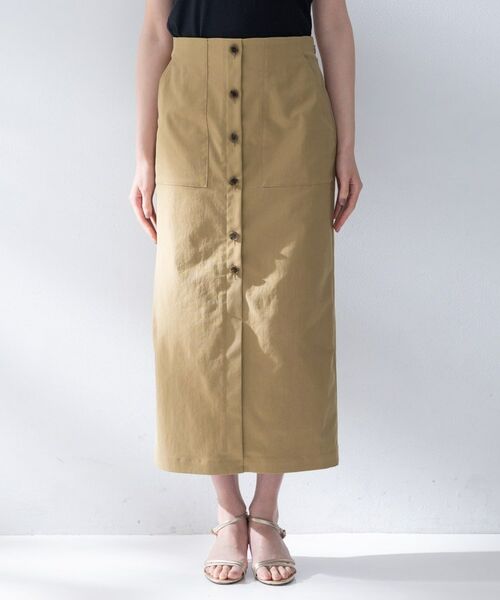 UNTITLED / アンタイトル ロング・マキシ丈スカート | ツイルボタンディティールスカート | 詳細14