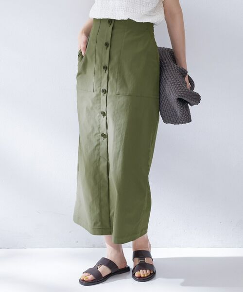 UNTITLED / アンタイトル ロング・マキシ丈スカート | ツイルボタンディティールスカート | 詳細2