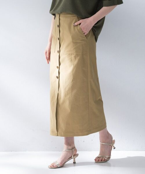 UNTITLED / アンタイトル ロング・マキシ丈スカート | ツイルボタンディティールスカート | 詳細6