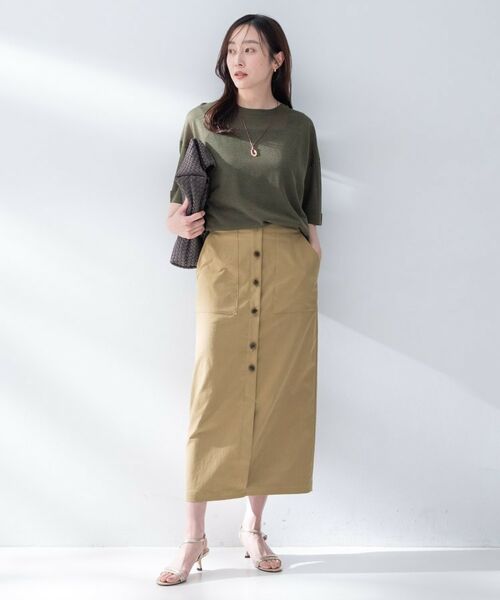 UNTITLED / アンタイトル ロング・マキシ丈スカート | ツイルボタンディティールスカート | 詳細7