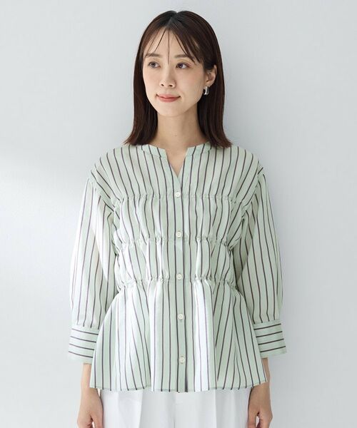 UNTITLED / アンタイトル シャツ・ブラウス | ストライプシャーリングブラウス | 詳細14
