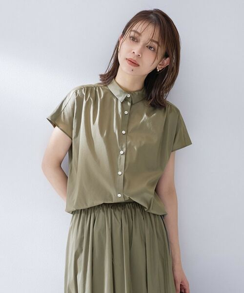 UNTITLED / アンタイトル シャツ・ブラウス | ローンギャザーブラウス（カーキ(027)）