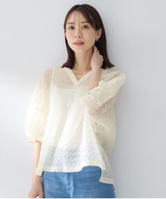 UNTITLED / アンタイトル シャツ・ブラウス | シアーVネックブラウス