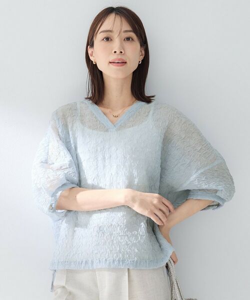 UNTITLED / アンタイトル シャツ・ブラウス | シアーVネックブラウス | 詳細10