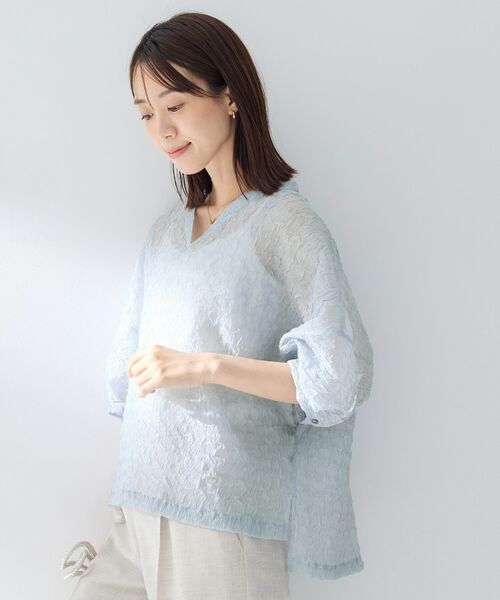 UNTITLED / アンタイトル シャツ・ブラウス | シアーVネックブラウス | 詳細11