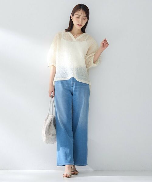 UNTITLED / アンタイトル シャツ・ブラウス | シアーVネックブラウス | 詳細3