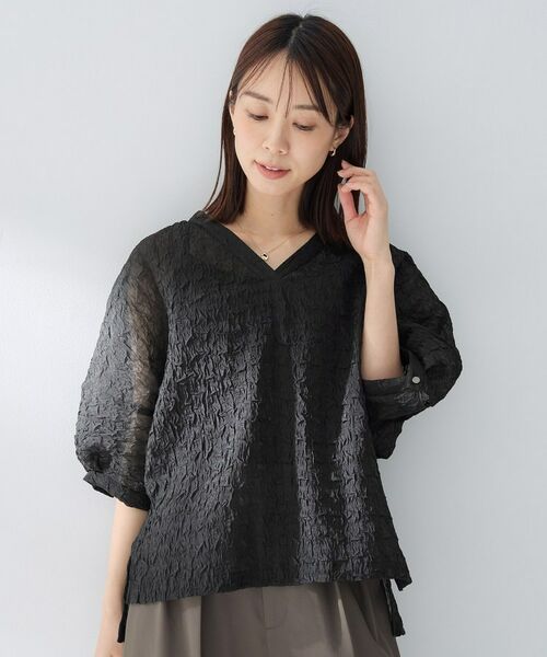 UNTITLED / アンタイトル シャツ・ブラウス | シアーVネックブラウス | 詳細6