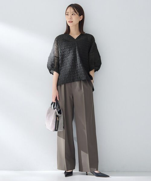 UNTITLED / アンタイトル シャツ・ブラウス | シアーVネックブラウス | 詳細7