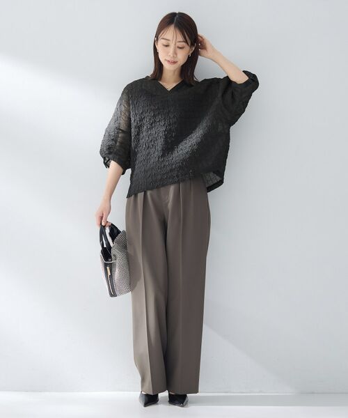 UNTITLED / アンタイトル シャツ・ブラウス | シアーVネックブラウス | 詳細8