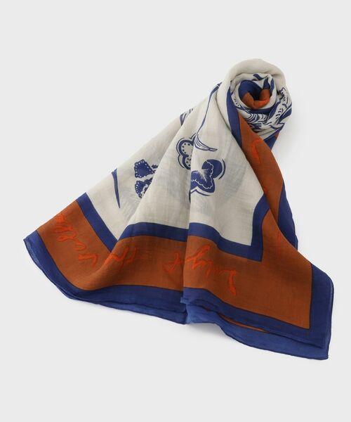 UNTITLED / アンタイトル バンダナ・スカーフ | 【manipuri】120×120 コットン混スカーフ フローラ | 詳細2