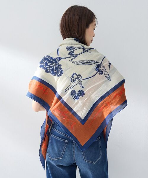 UNTITLED / アンタイトル バンダナ・スカーフ | 【manipuri】120×120 コットン混スカーフ フローラ | 詳細4