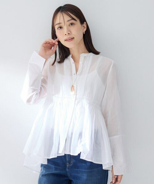 UNTITLED / アンタイトル シャツ・ブラウス | 【MARILYN MOON】シアーレースブラウス（ホワイト(001)）