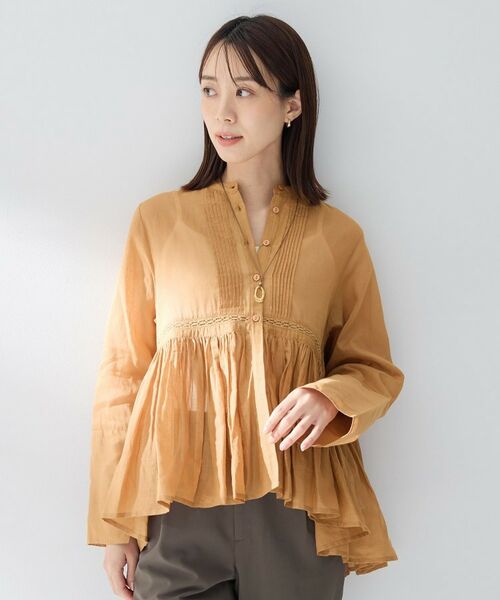 UNTITLED / アンタイトル シャツ・ブラウス | 【MARILYN MOON】シアーレースブラウス（モカブラウン(042)）