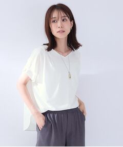 UNTITLED / アンタイトル カットソー | 【洗える／前後差／美シルエット】Vネックタックプルオーバーニット