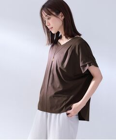 UNTITLED / アンタイトル カットソー | 【洗える／前後差／美シルエット】Vネックタックプルオーバーニット
