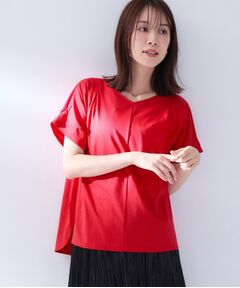 UNTITLED / アンタイトル カットソー | 【洗える／前後差／美シルエット】Vネックタックプルオーバーニット