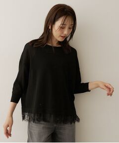 UNTITLED / アンタイトル ニット・セーター | レースドッキングニットプルオーバー