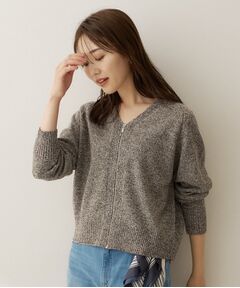 UNTITLED / アンタイトル カーディガン・ボレロ | 杢調ジップカーディガン