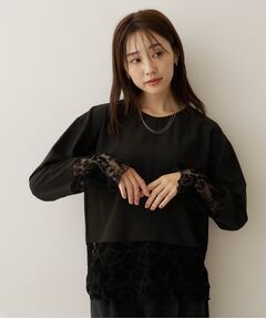 UNTITLED / アンタイトル シャツ・ブラウス | 【1枚で着映え＆レイヤードにも】レースドッキングプルオーバー