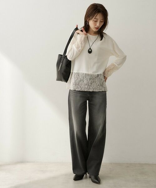 UNTITLED / アンタイトル シャツ・ブラウス | 【1枚で着映え&レイヤードにも】レースドッキングプルオーバー | 詳細4