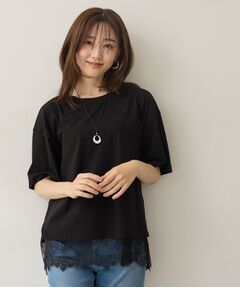 UNTITLED / アンタイトル カットソー | 【1枚でもセットでも】レースキャミ付きプルオーバー