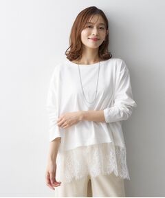 UNTITLED / アンタイトル カットソー | レースドッキングプルオーバー