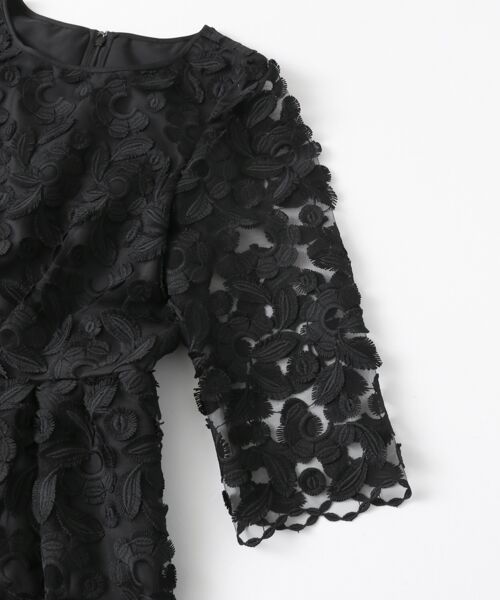 URBAN RESEARCH / アーバンリサーチ ドレス | calian BOUTIQUE-Black Mules　刺繍立体レースワンピース | 詳細8