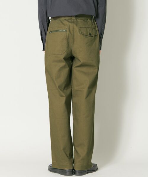 MHL. COTTON DRILL BELTED PANTS