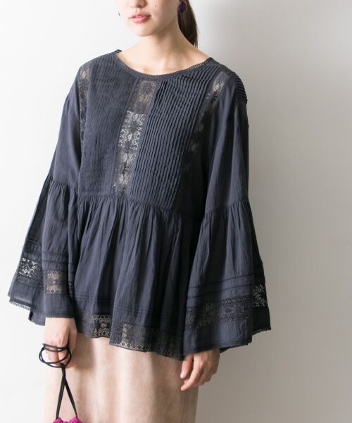 URBAN RESEARCH / アーバンリサーチ シャツ・ブラウス | ne Quittez pas　LACE/VOIL V NECK TOP | 詳細10