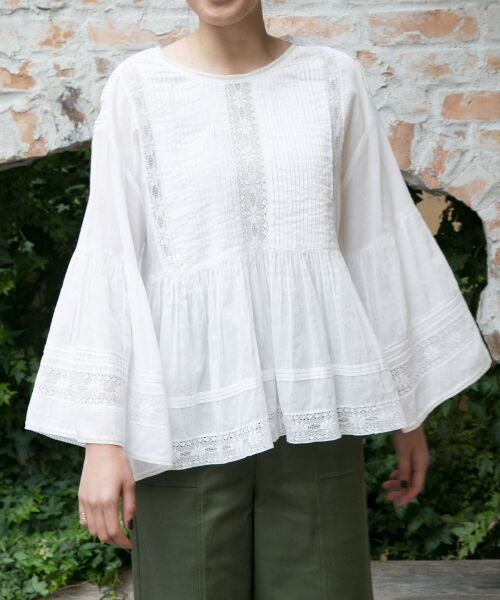 URBAN RESEARCH / アーバンリサーチ シャツ・ブラウス | ne Quittez pas　LACE/VOIL V NECK TOP | 詳細3