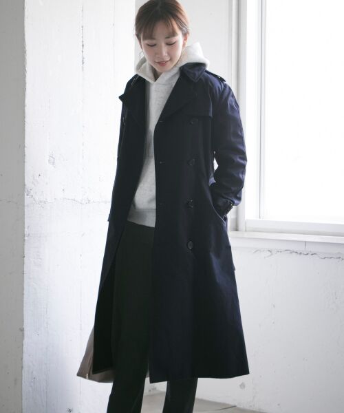 YLEVE イレーヴ SUPIMA CTN TRENCH COAT ライナー付きトレンチコート ネイビー 0