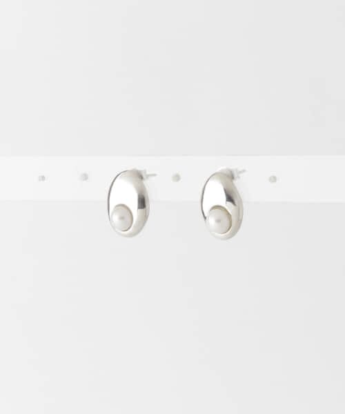 URBAN RESEARCH/アーバンリサーチ MODERN WEAVING Oval Dome Studs Pearls Silver -